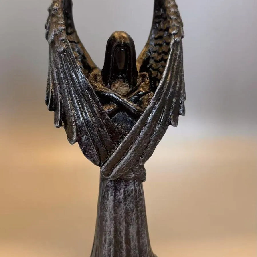 Dark Angel resin statue ornament measuring 6.5×5×17 cm with solid construction