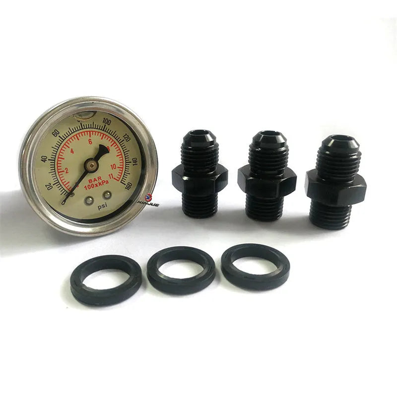 Black CNC aluminium universal fuel pressure regulator with pressure adjustment