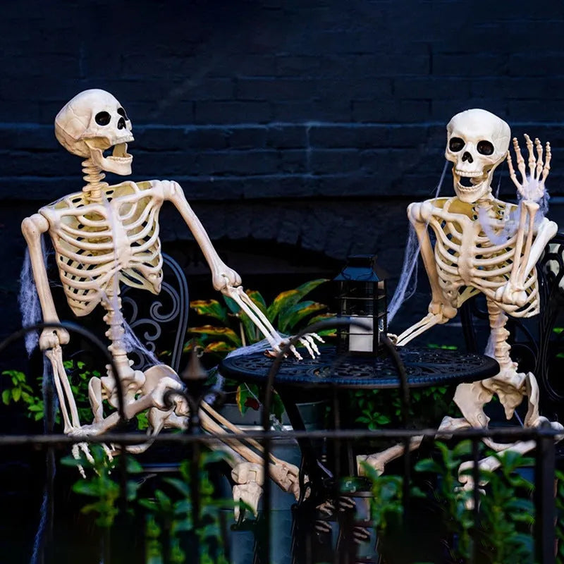 90cm tall movable joint Halloween skeleton model with plastic construction for outdoor decoration