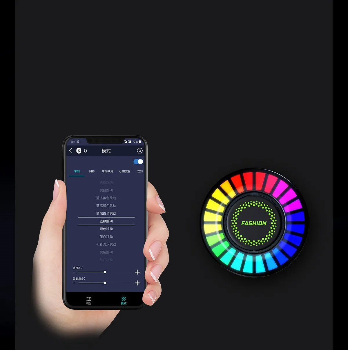 3D pickup-shaped RGB car air vent aromatherapy light unit with voice control and music sync features
