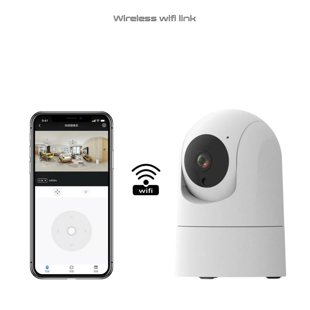 Indoor security camera with pan/tilt capability and two-way audio function