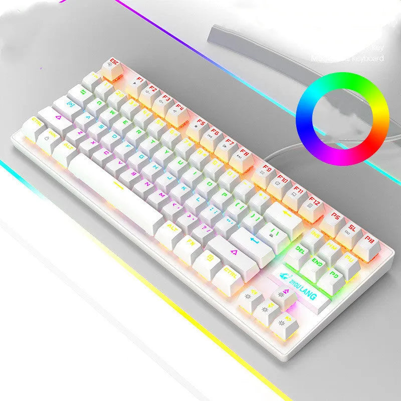 Black mechanical gaming keyboard with ABS construction and simple design
