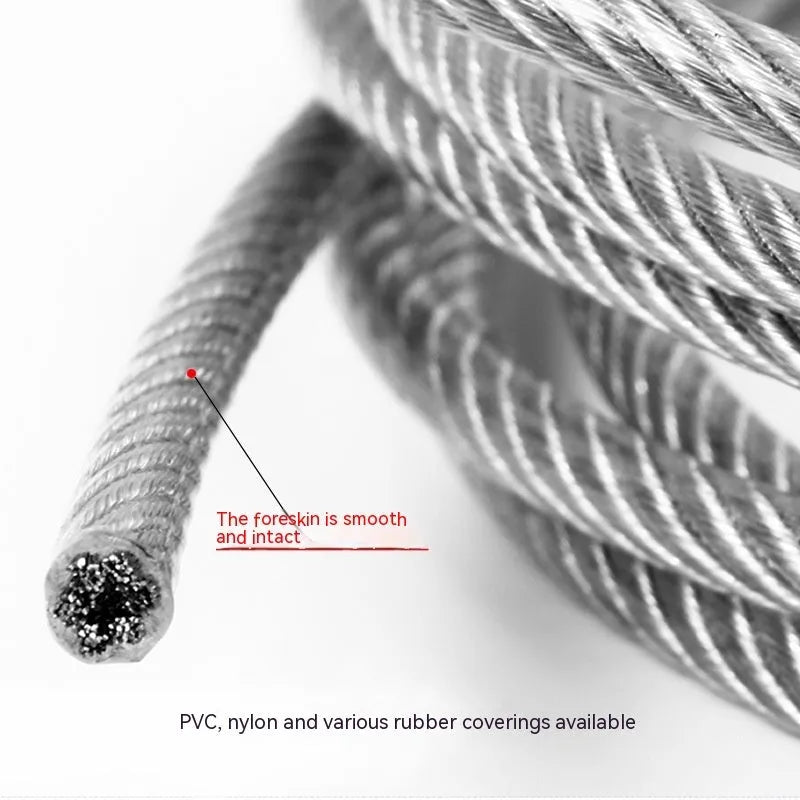 304 stainless steel security cable with PVC coating in multiple diameter options for anti-theft protection