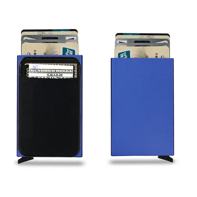 Aluminium alloy metal credit card holder with frosted finish in multiple colour options