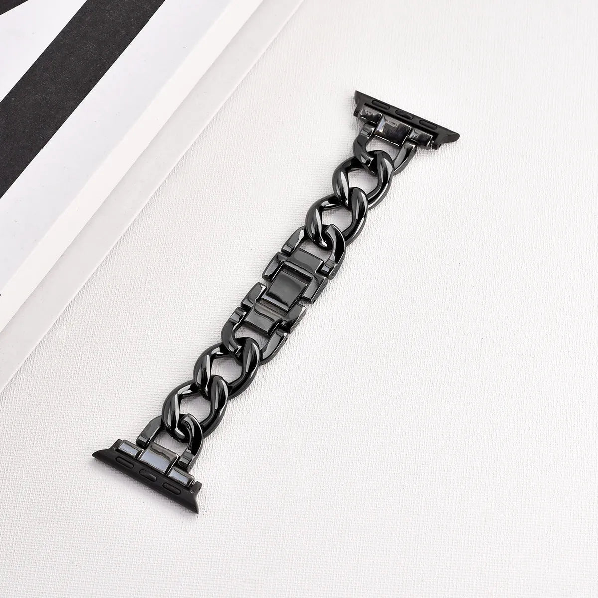 Denim chain metal watch strap for Apple Watch in silver, black, gold, rose gold, and starlight colour options