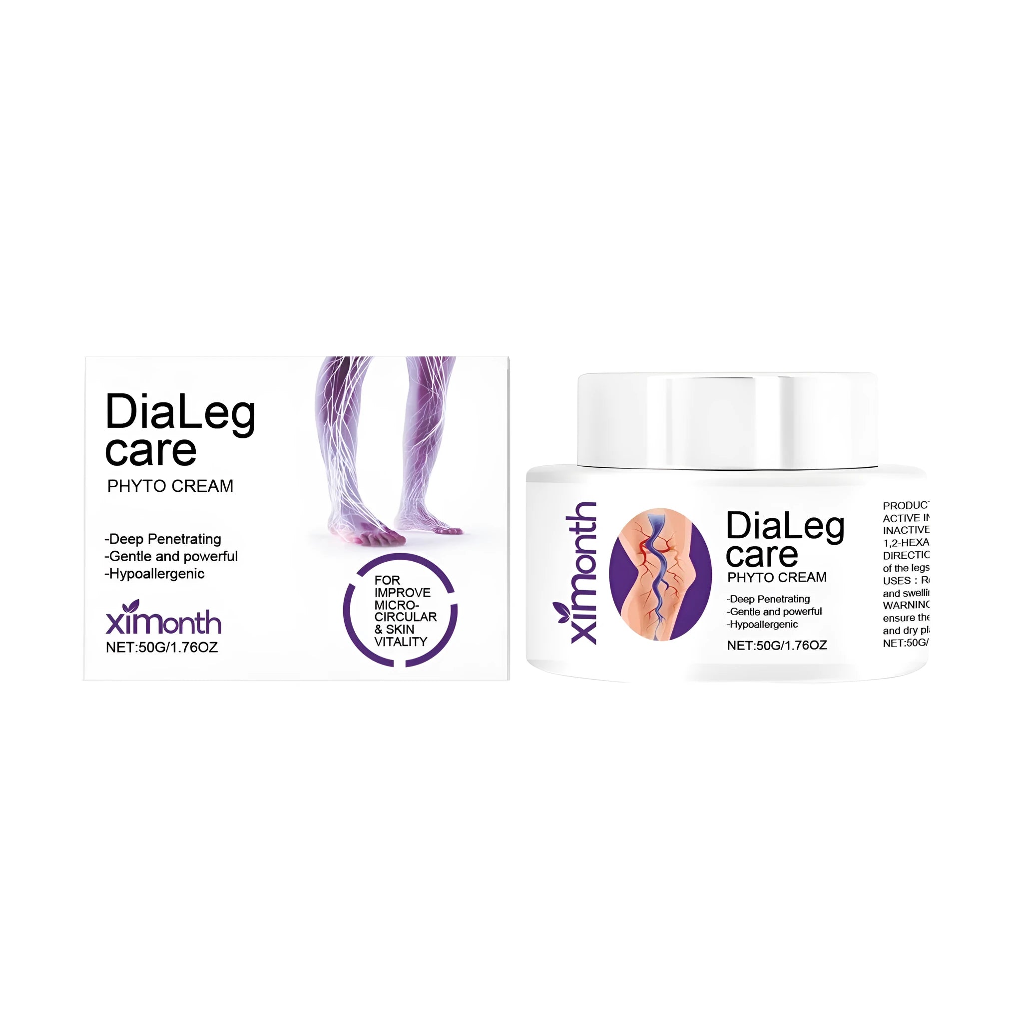 50g tube of varicose vein cream with mint leaves and shea butter formula