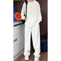 Men's casual long sleeve polo shirt and trousers two-piece set in slim fit