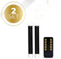 Black S2 3D Flame LED Taper Candle showing tapered shape and realistic flickering effect