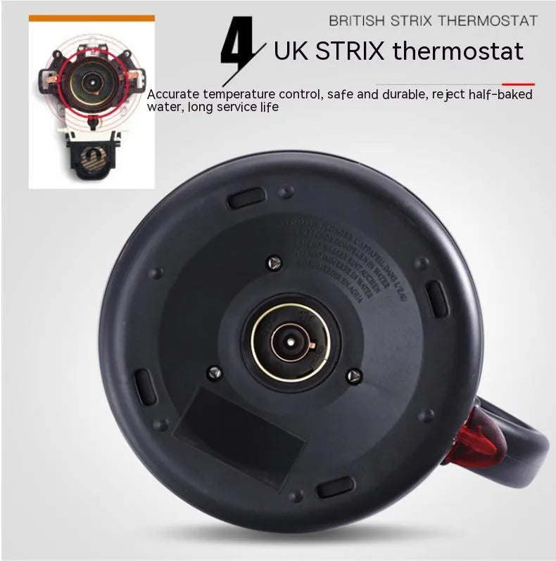 White, yellow or gold 1 litre stainless steel automatic kettle with touch control panel.