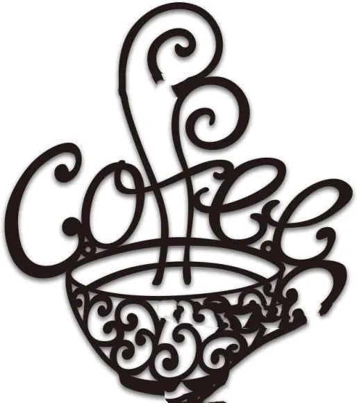 Black wrought iron English letters silhouette wall decoration measuring 26x28cm