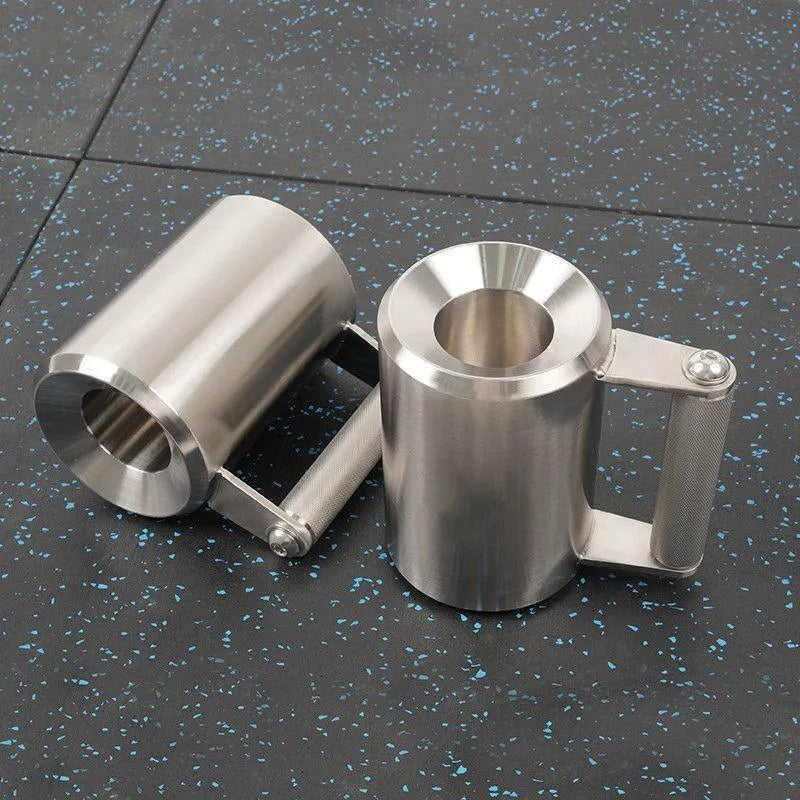 Silver 8kg stainless steel dumbbell cup with cast iron construction for weight training