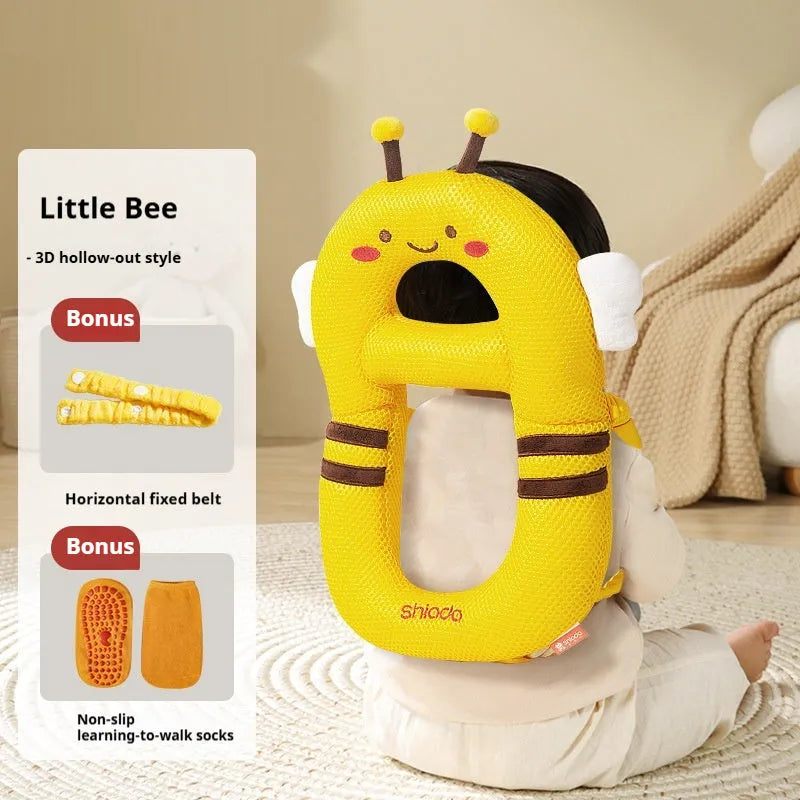 Cartoon anti-collision pillow for baby fall protection with dinosaur design and EPS particle filling