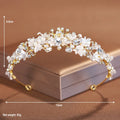 Women's pearl crown headdress hair accessory with alloy construction and electroplated gold/silver finish