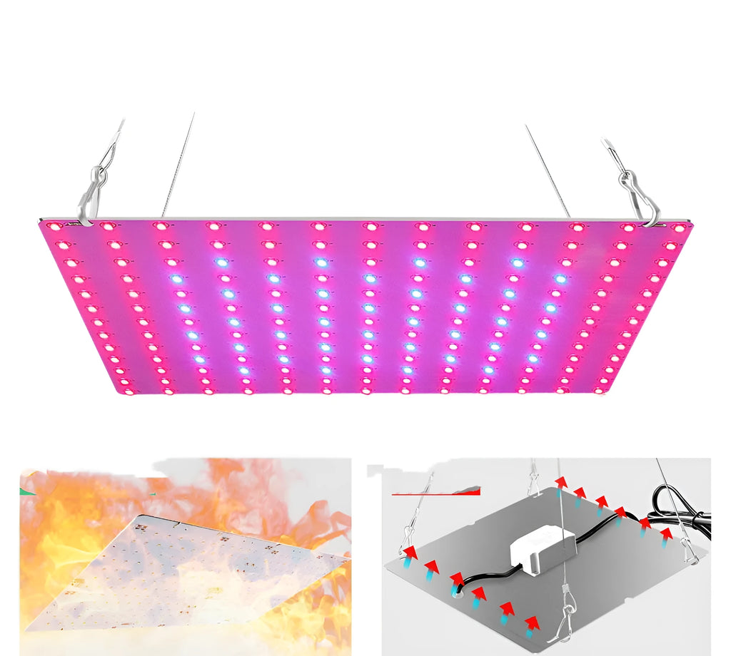 Indoor LED plant growth light with hook for hanging, aluminium shell, full spectrum for fruits and vegetables