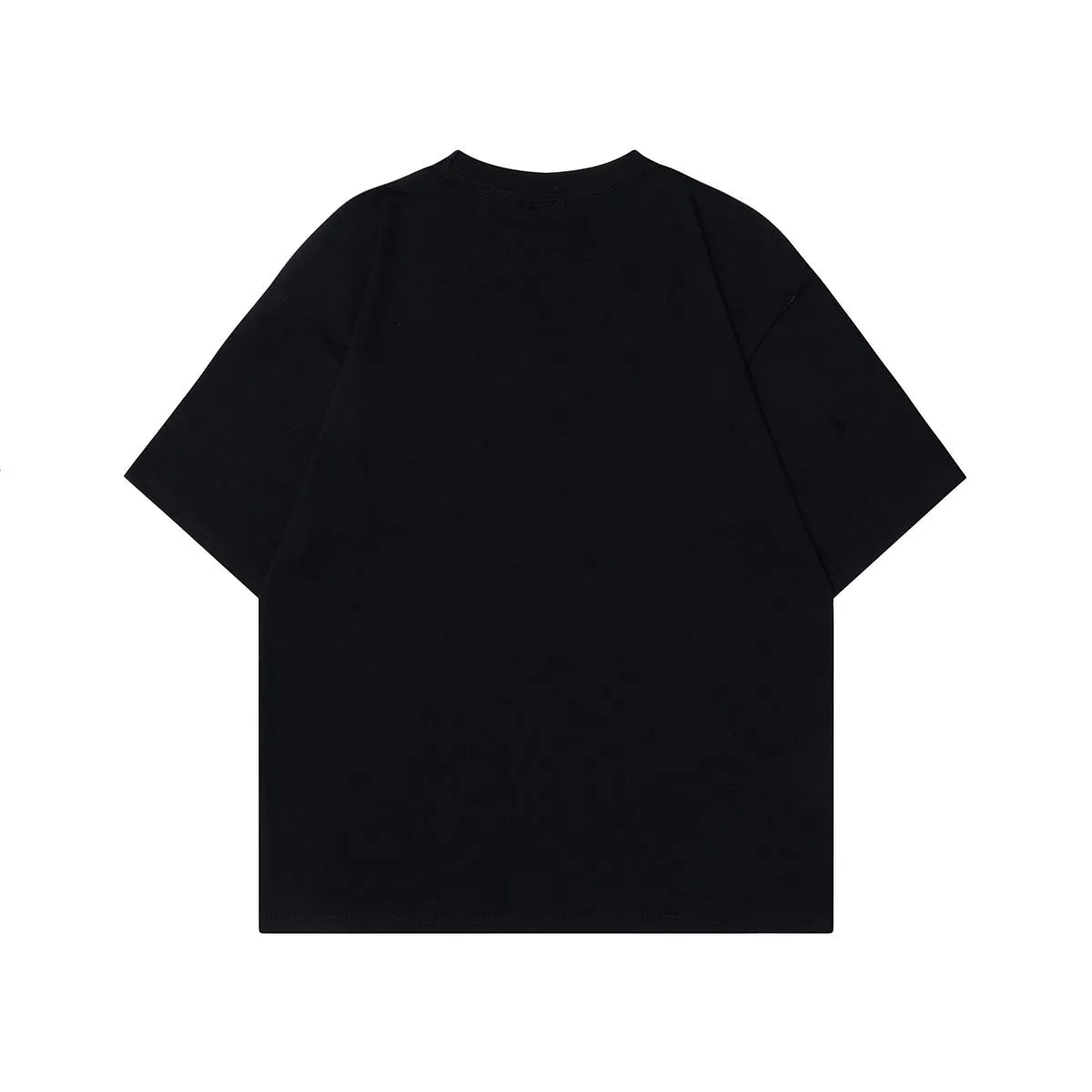 Men's grey cotton T-shirt with character design pattern, loose-fit pullover with short sleeves