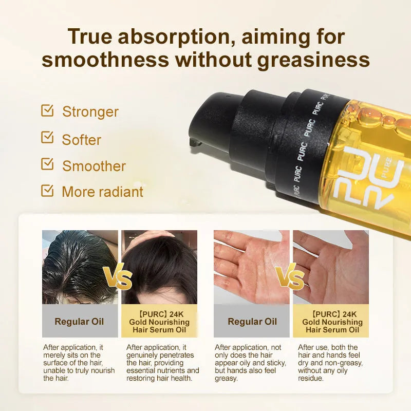 Yellow 50ml bottle of essential hair repair oil for scalp care and frizzy, damaged hair.