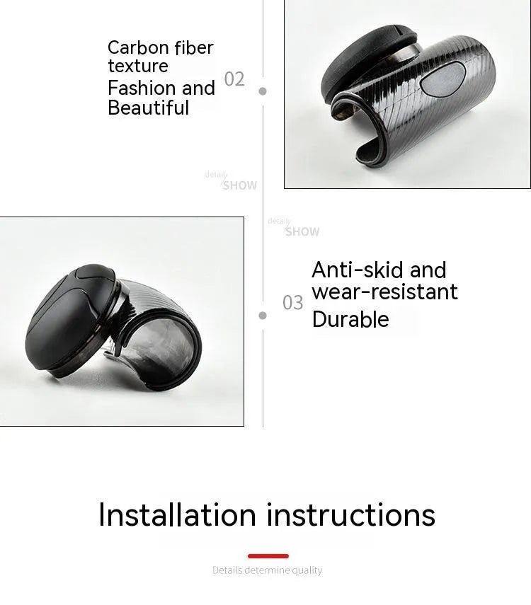 Black steering wheel assist ball with silicone grip and metal bearing mechanism for one-handed vehicle control