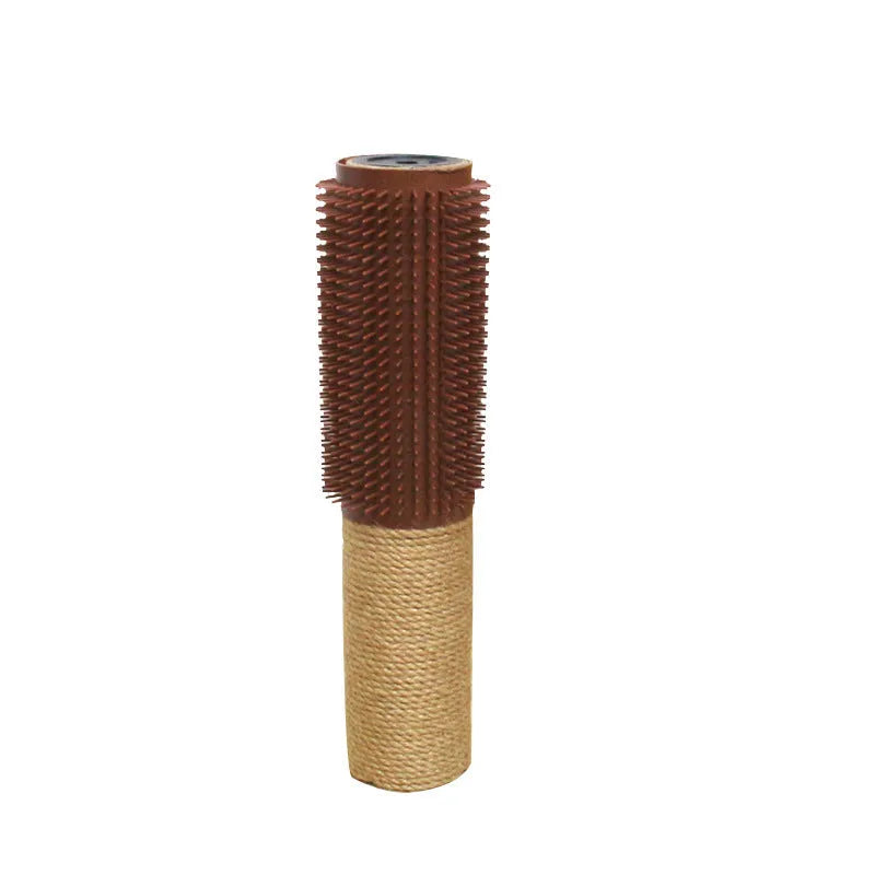 Brown sisal scratching post for cats measuring 30cm tall with natural fibre scratching surface