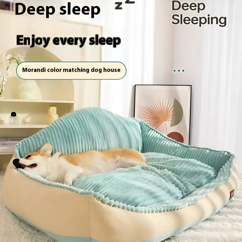 Morandi colour lazy sofa dog bed with removable washable cover for large dogs.