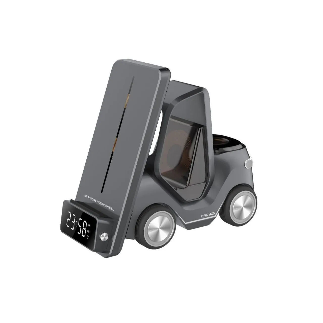15W three-in-one wireless charging bracket in grey white yellow orange with Type-C interface