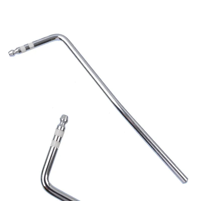 A direct plug-in guitar tremolo bar in chrome finish options: black, blue, gold, and silver.