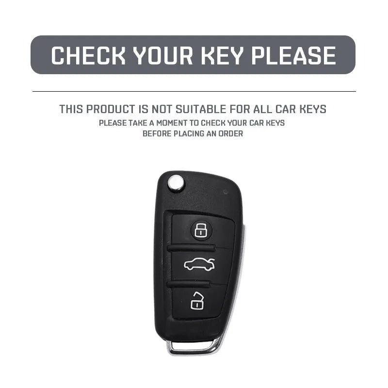Carbon fibre style car key cover with mirror surface detail in carbon black colour