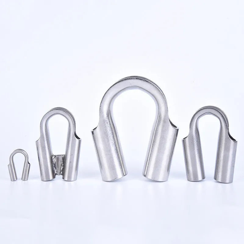 Stainless steel chicken heart ring sleeve for mounting on tubular pipes in various sizes.