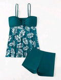 Women's high waist mesh swim briefs in black, blue, and peacock green on a mannequin.