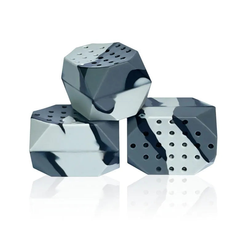 Two silicone camouflage facial exercise balls for jaw training in transparent packaging