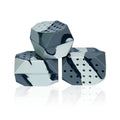 Two silicone camouflage facial exercise balls for jaw training in transparent packaging