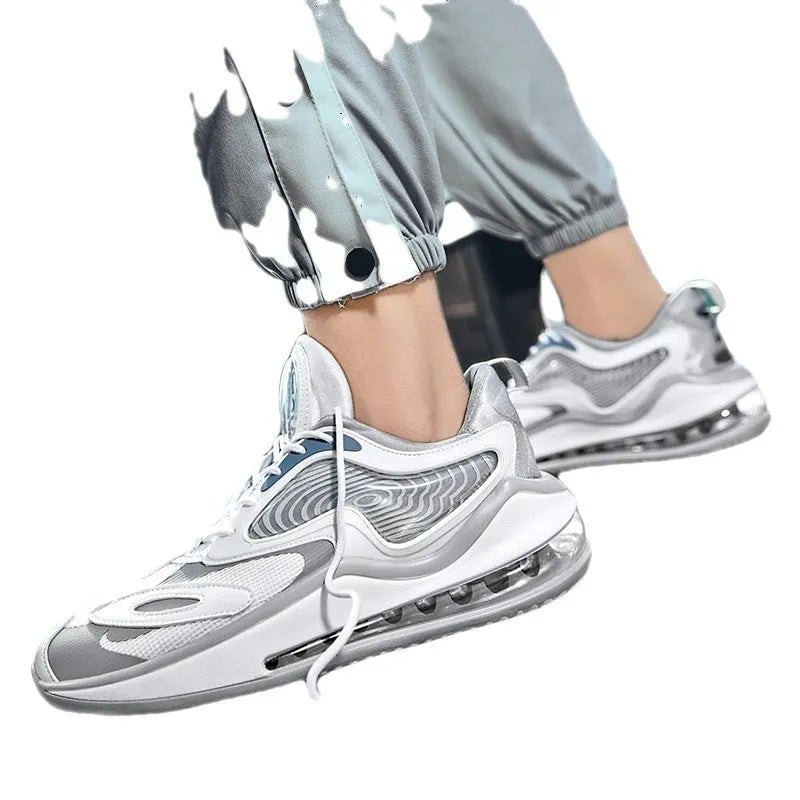 Men's summer casual shoes in Space Black with air cushion and height increasing feature