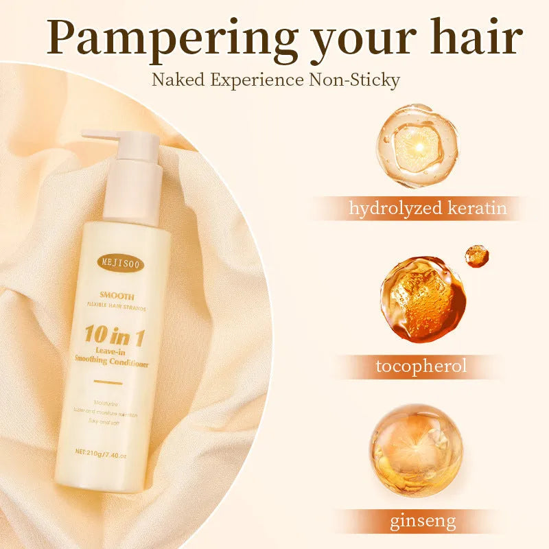 Wash-free soft 10-in-1 hair conditioner bottle for women, 210g net content