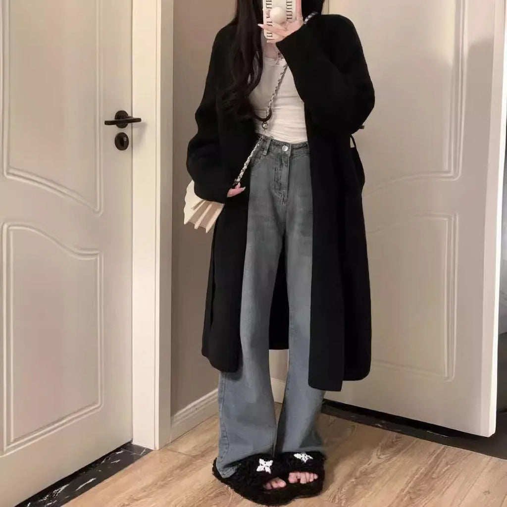 Women's mid-length knitted cardigan with V-neck in five colour options