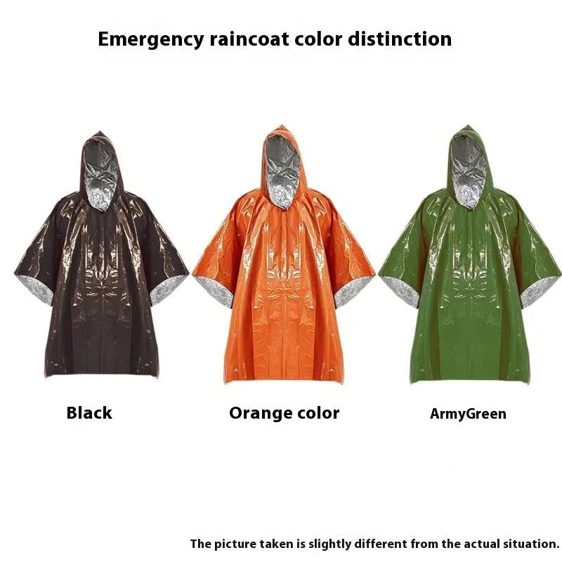 Orange and army green marathon cross-country raincoat with 100x130cm dimensions