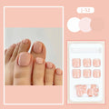 Finished plastic toenail stickers in skin colour with adhesive glue for fashion nail decoration