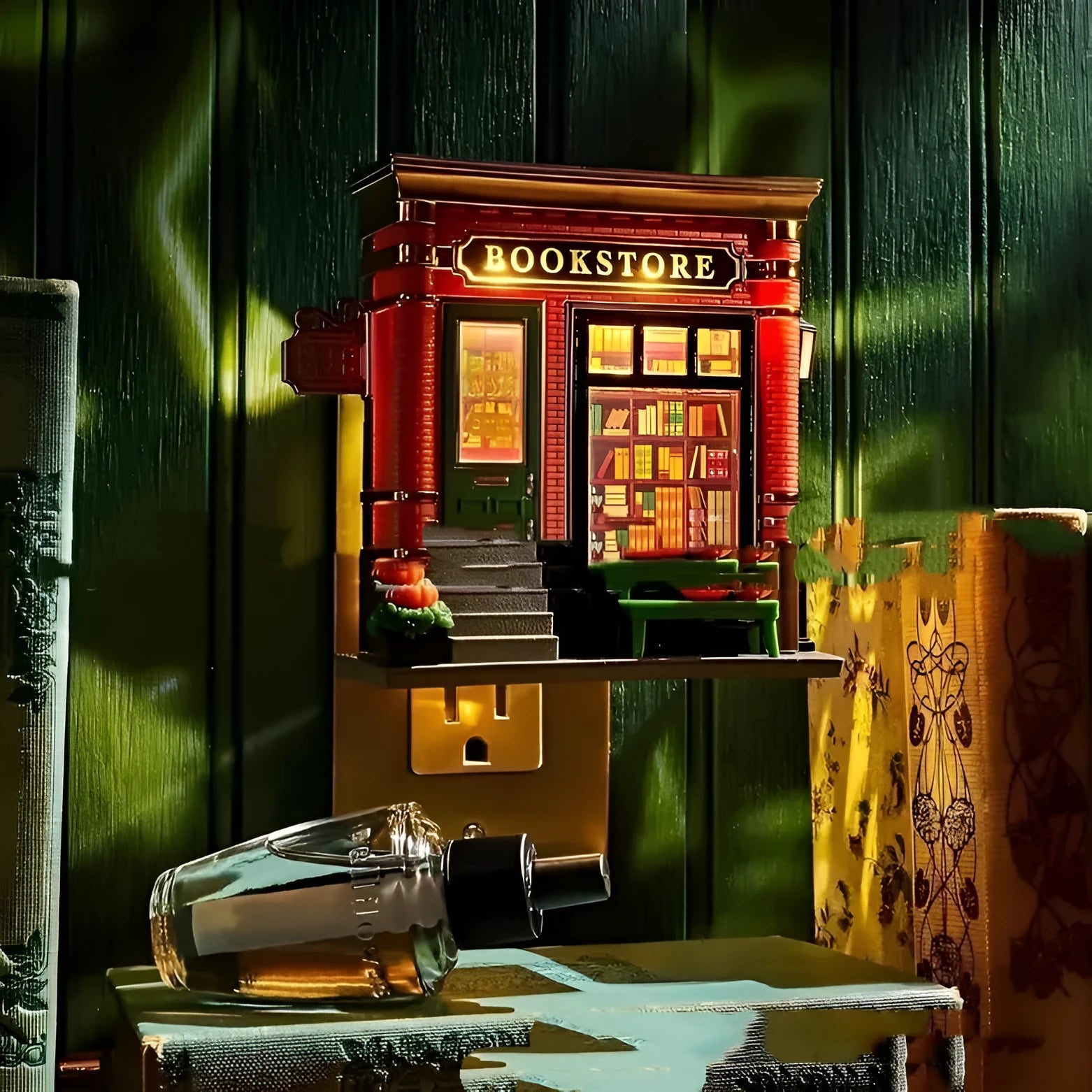 Christmas cartoon house small night lamp ornament made from plastic and resin materials