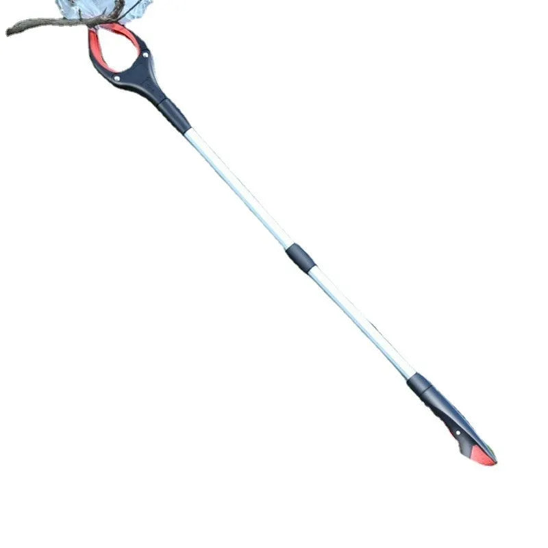 Blue trash clip with plastic and aluminium alloy construction for household organisation