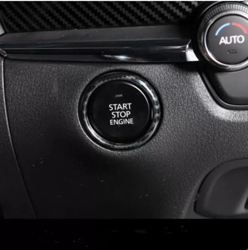 Aluminium alloy car interior decorative sticker set with transparent button overlays and multiple vehicle-specific designs