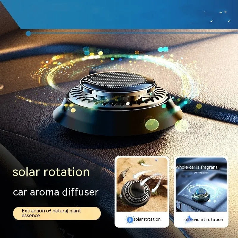 Solar car aromatherapy decoration with electromagnetic de-icing function in simple plastic design