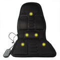 Black heating massage mat with infrared physiotherapy function and seat cushion