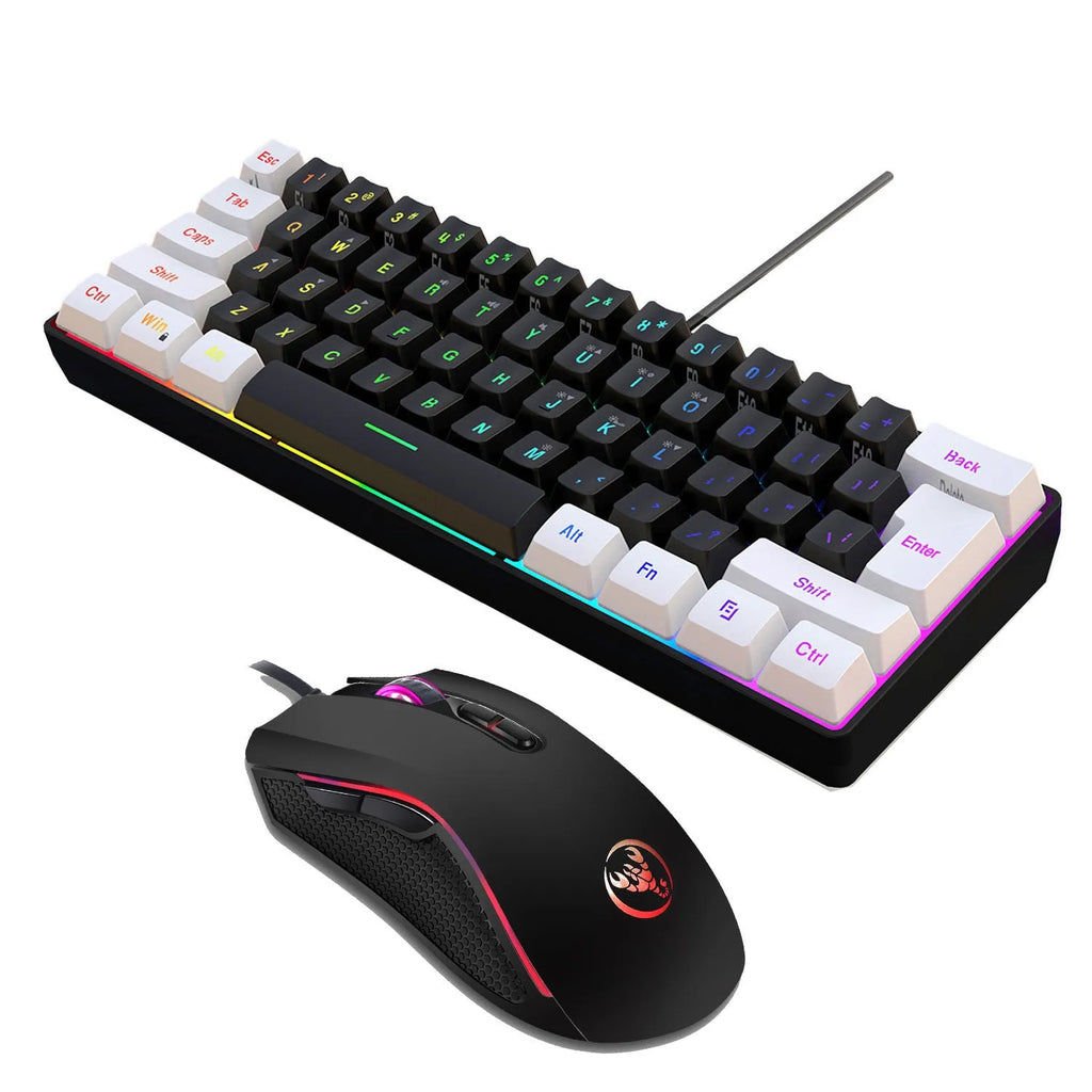 V700WB A869 backlit gaming keyboard and mouse combo in mixed white and black colours