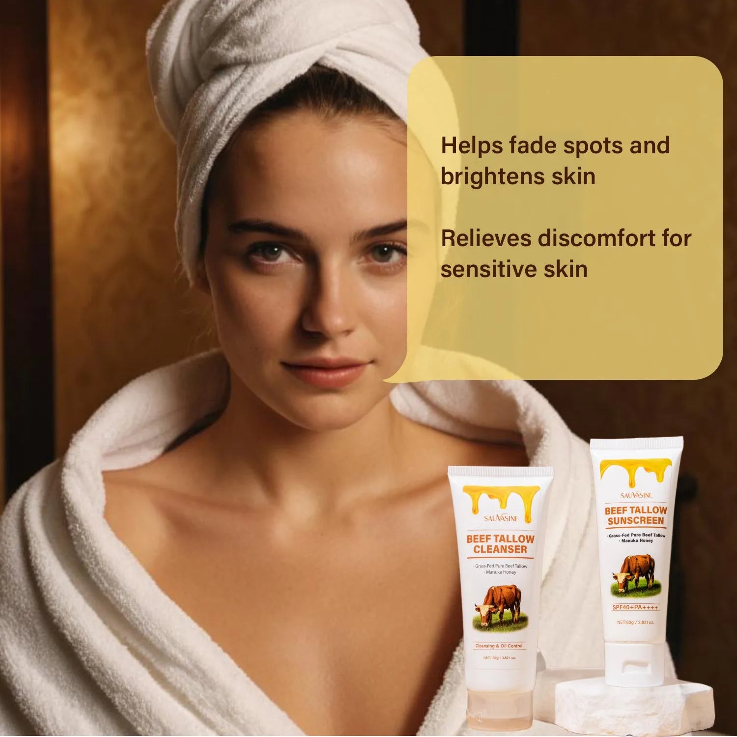 Butter Honey seven-piece skincare set with six product types including facial cleanser, cream and scrub