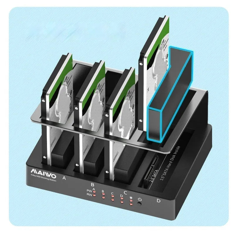 K305BU3S four-bay external hard drive docking station for 2.5-inch drives on a desk