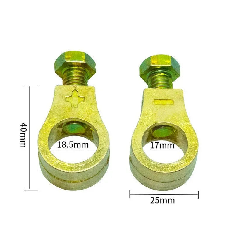 Pure copper car battery clamp with screw tightening mechanism