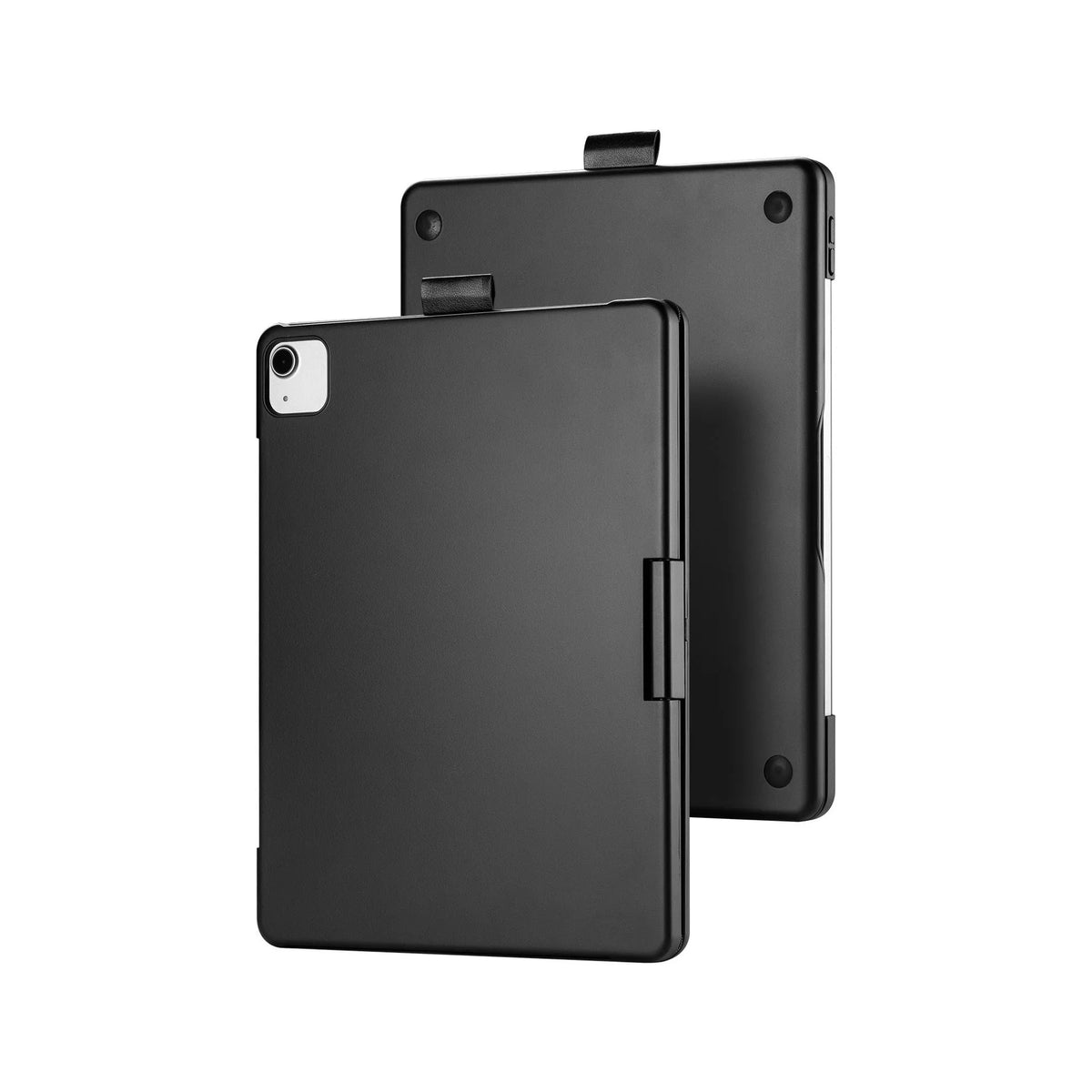 Miaocontrol Bluetooth keyboard with rotating stand holding an iPad tablet