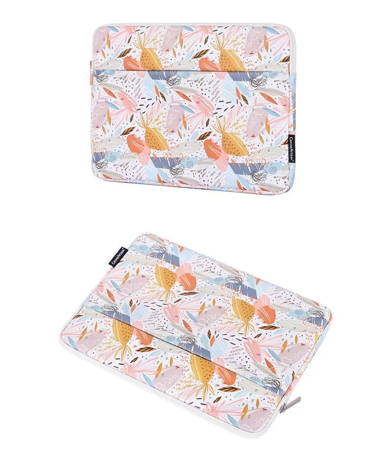 White waterproof 14 inch laptop inner bag in PU leather with shock-resistant construction