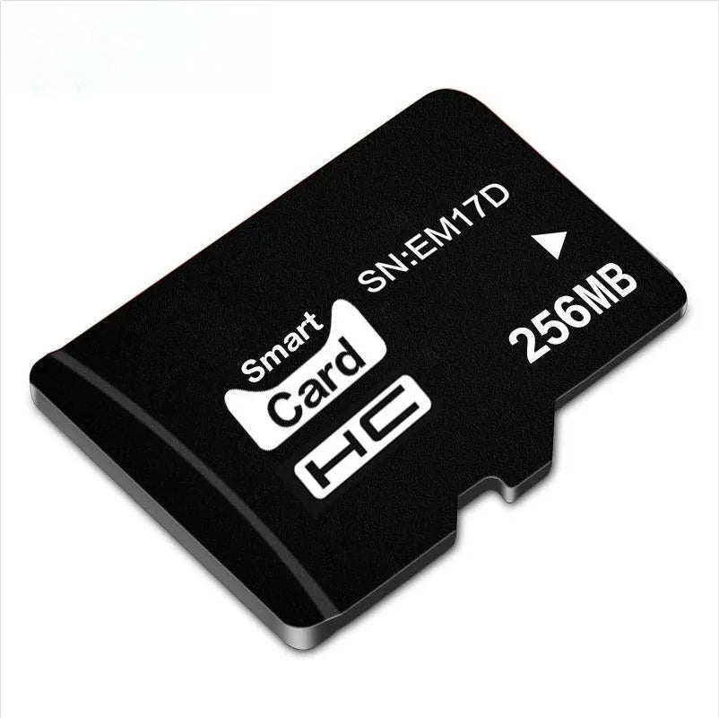 256MB MicroSD memory card measuring 11x15mm for portable music players and cameras