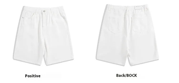 Men's light blue denim shorts with a straight leg and mid waist on a neutral background.