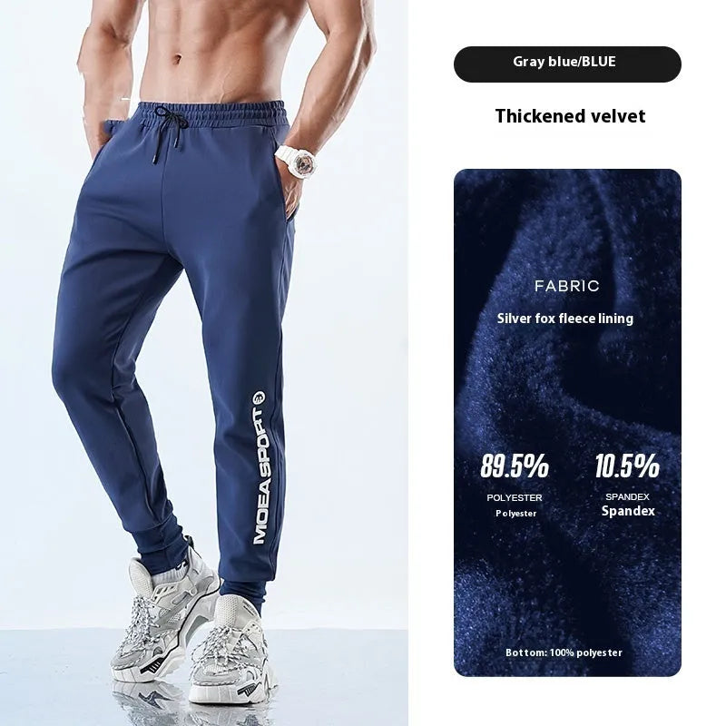 Men's black air layer ankle-tied sweatpants with mid-waist design for casual sports wear