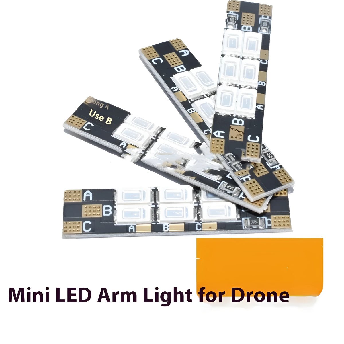 Crossing machine LED arm wire lights 4-pack for 2S to 4S in blue green purple red white, metal, under 30cm